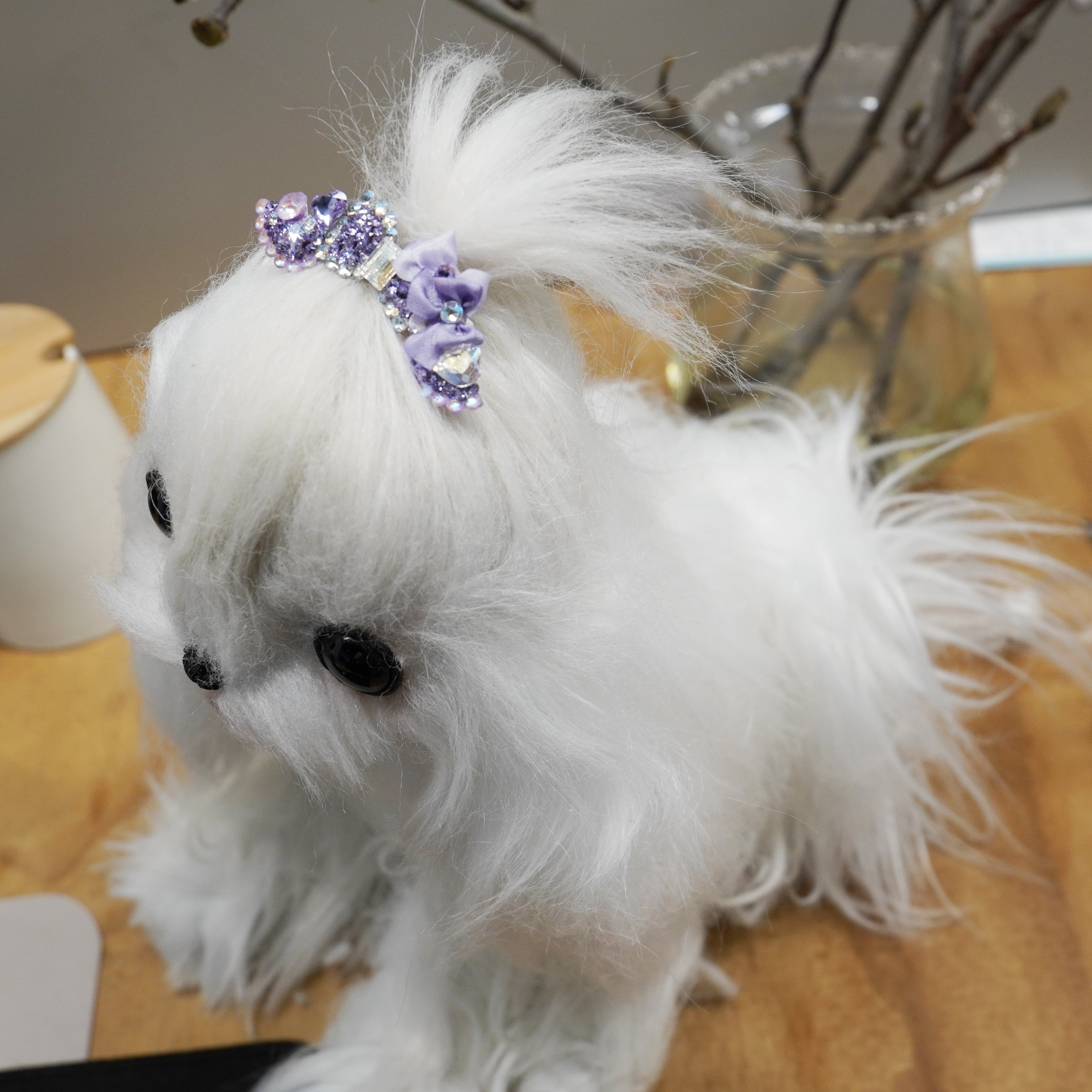 Lunapaw Structured Heart Ribbon Luxury Crystal Headband HB40