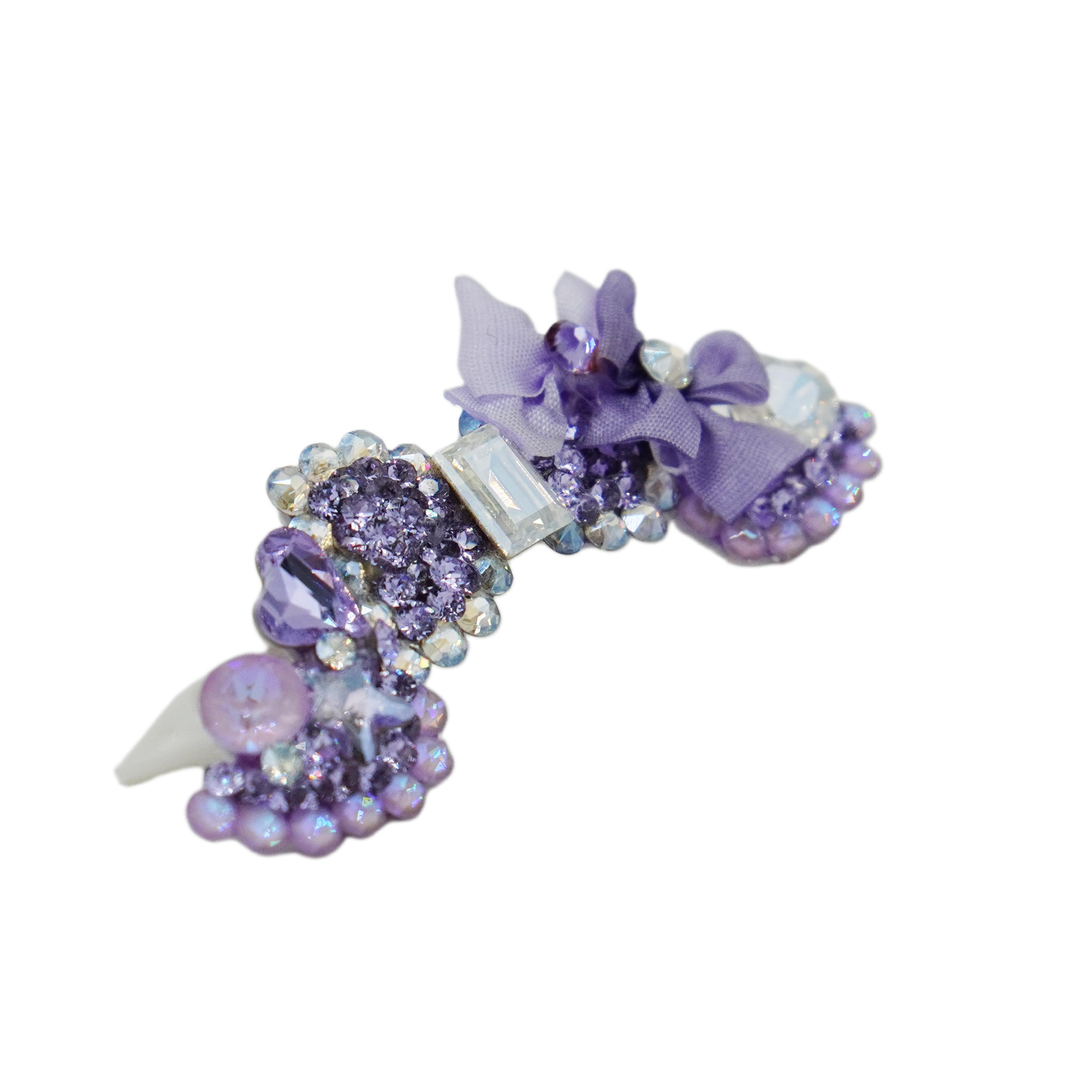 Lunapaw Structured Heart Ribbon Luxury Crystal Headband HB40