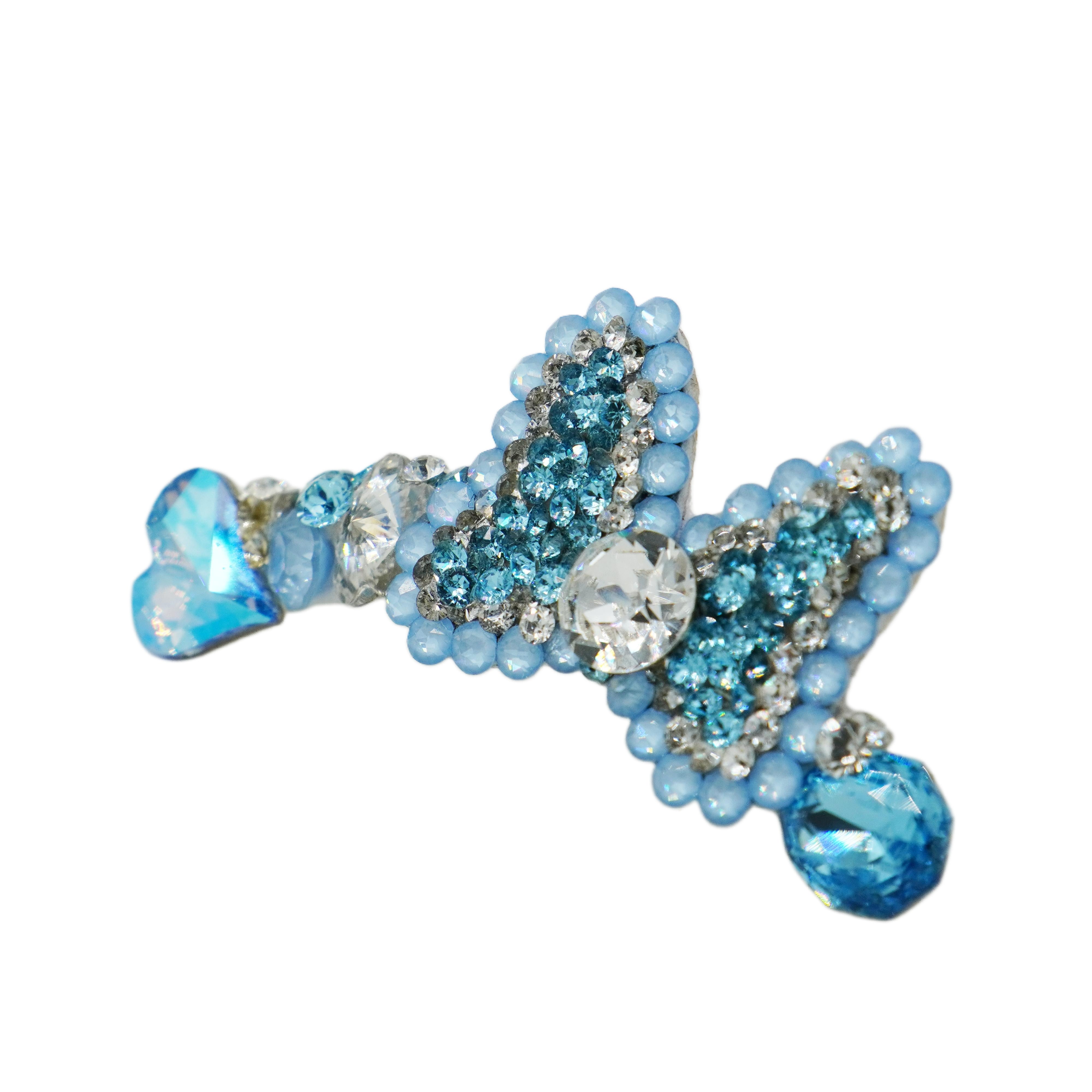 Lunapaw Structured Bow & Heart Luxury Crystal Headband HB35