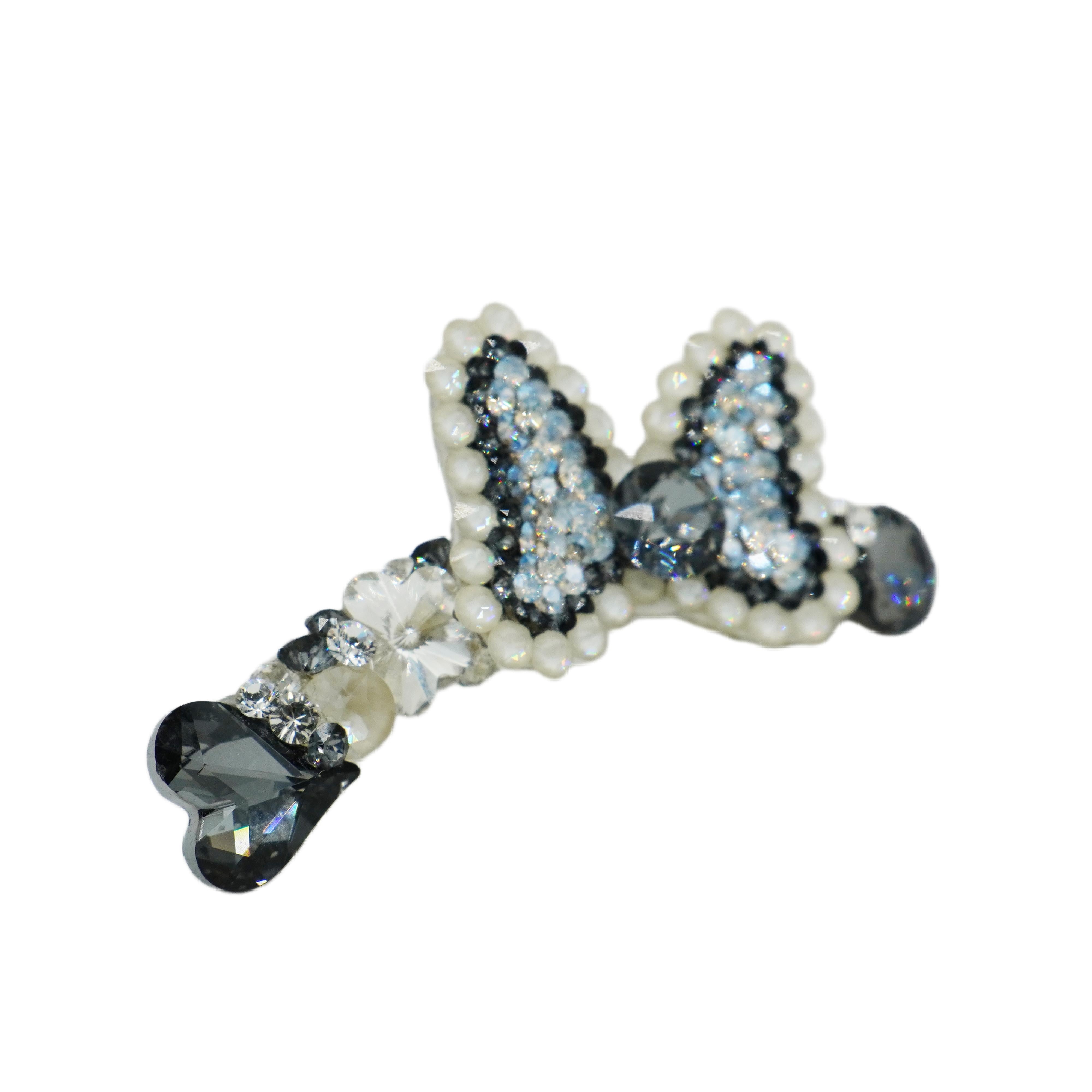 Lunapaw Structured Bow & Heart Luxury Crystal Headband HB35