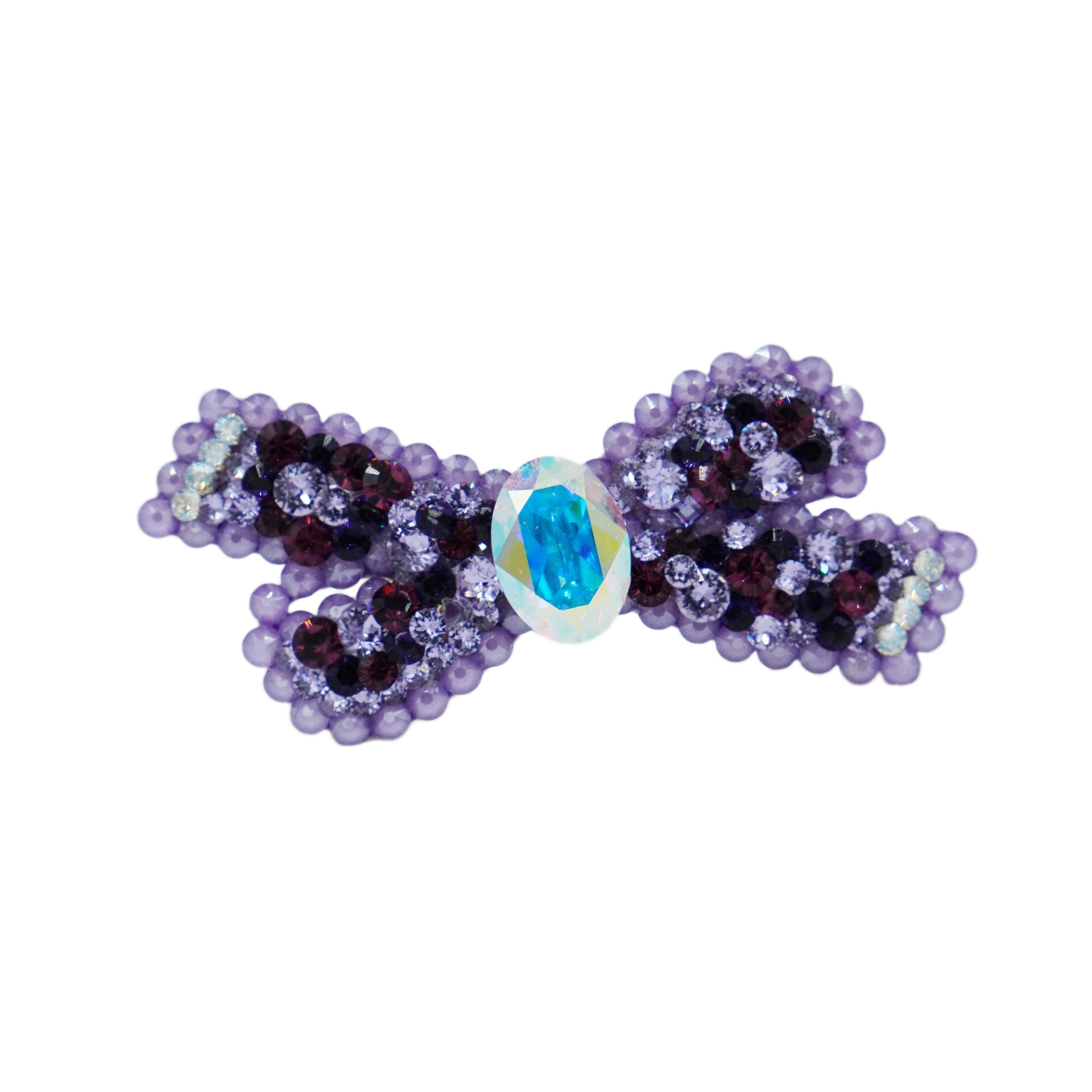 Lunapaw Structured Star Ribbon Bow Luxury Crystal Top Clip TP15