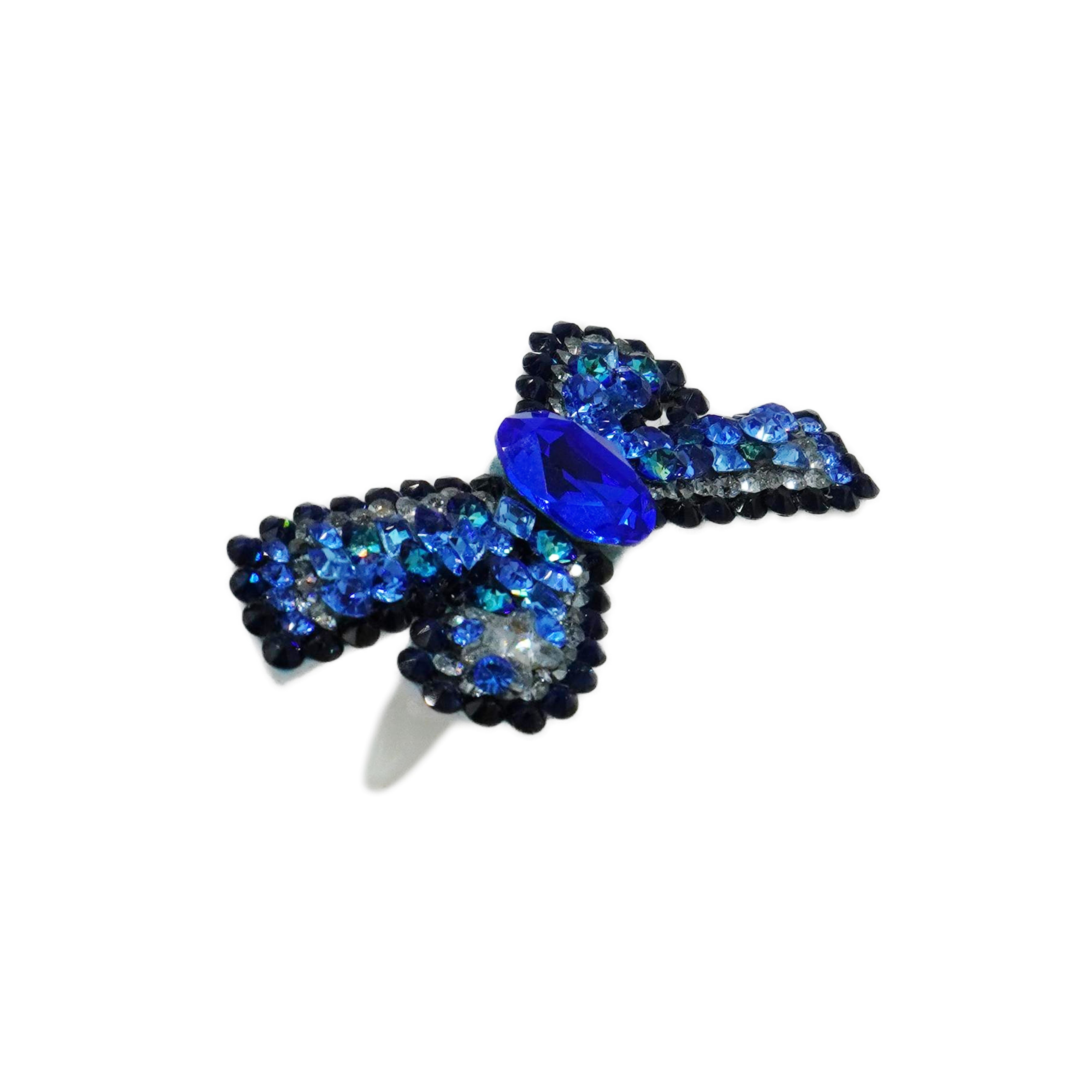 Lunapaw Structured Star Ribbon Bow Luxury Crystal Top Clip TP15