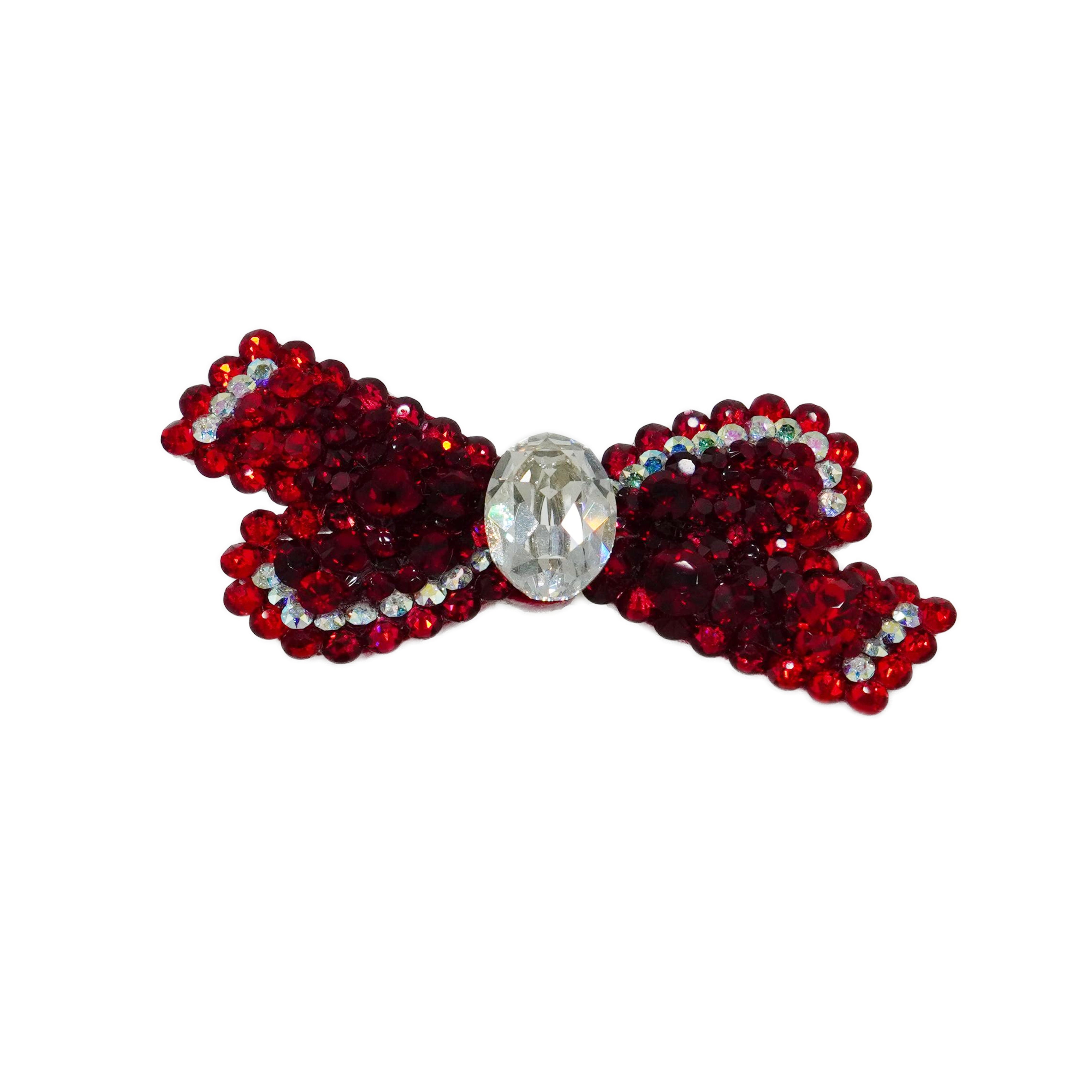 Lunapaw Structured Star Ribbon Bow Luxury Crystal Top Clip TP15