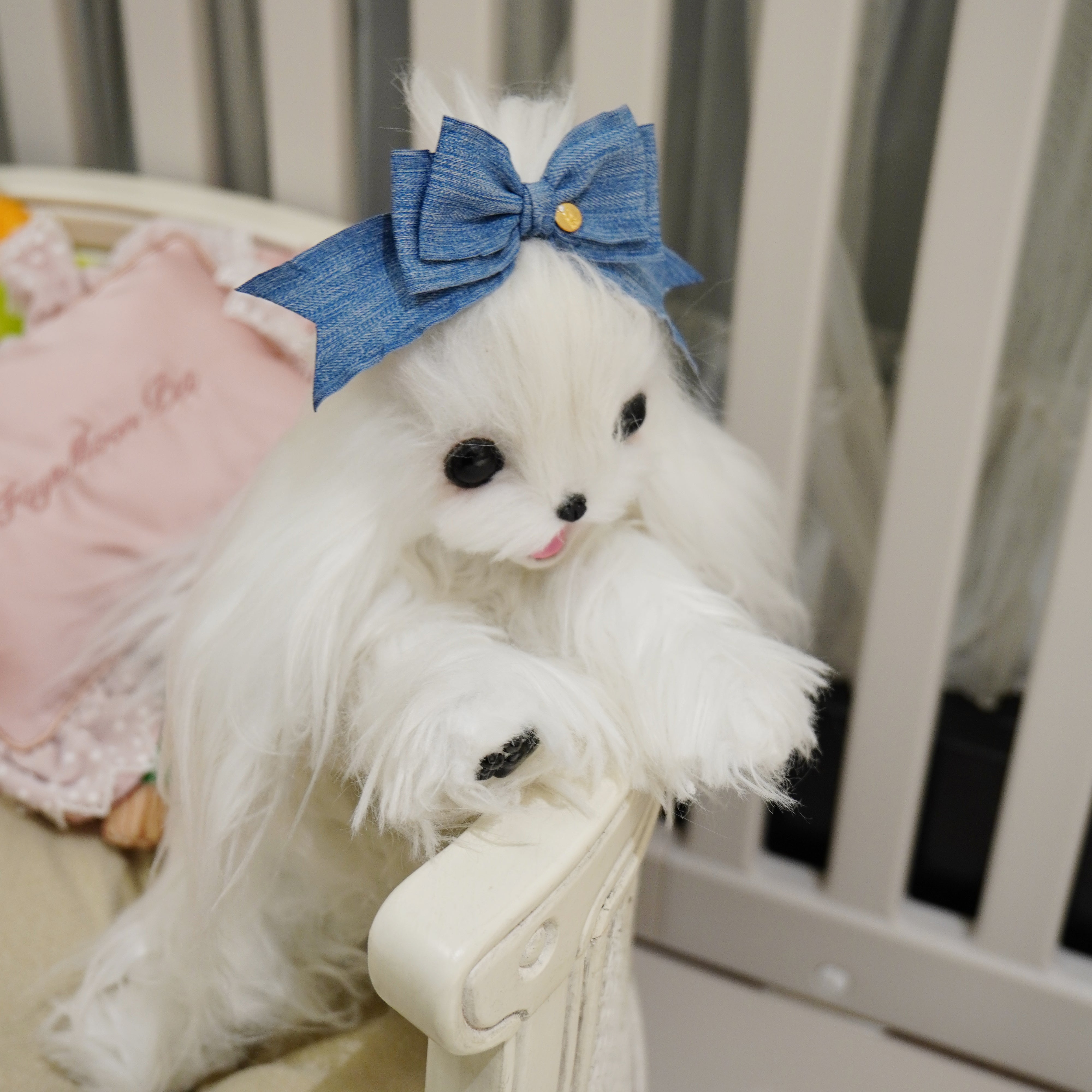 Lunapaw Sweet & Cool Denim Bow Fabric Top Clip TP2014