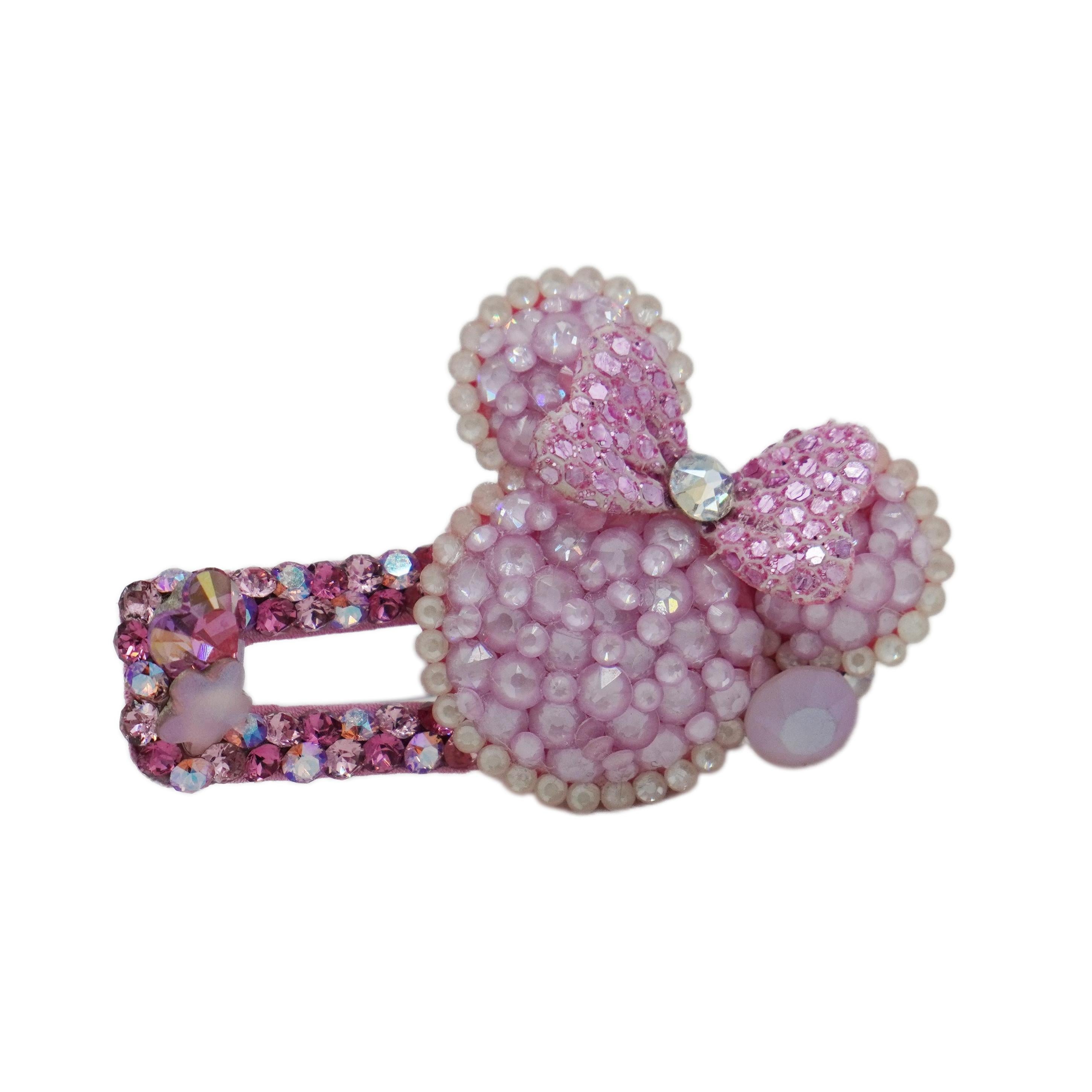 Lunapaw Mocha Bead Minnie Square Luxury Crystal Top Clip TP23