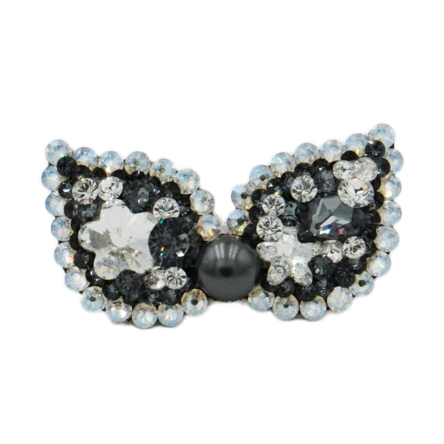 Lunapaw Plum Blossom Heart “Little Witch” Bow Luxe Crystal Top Clip TP12