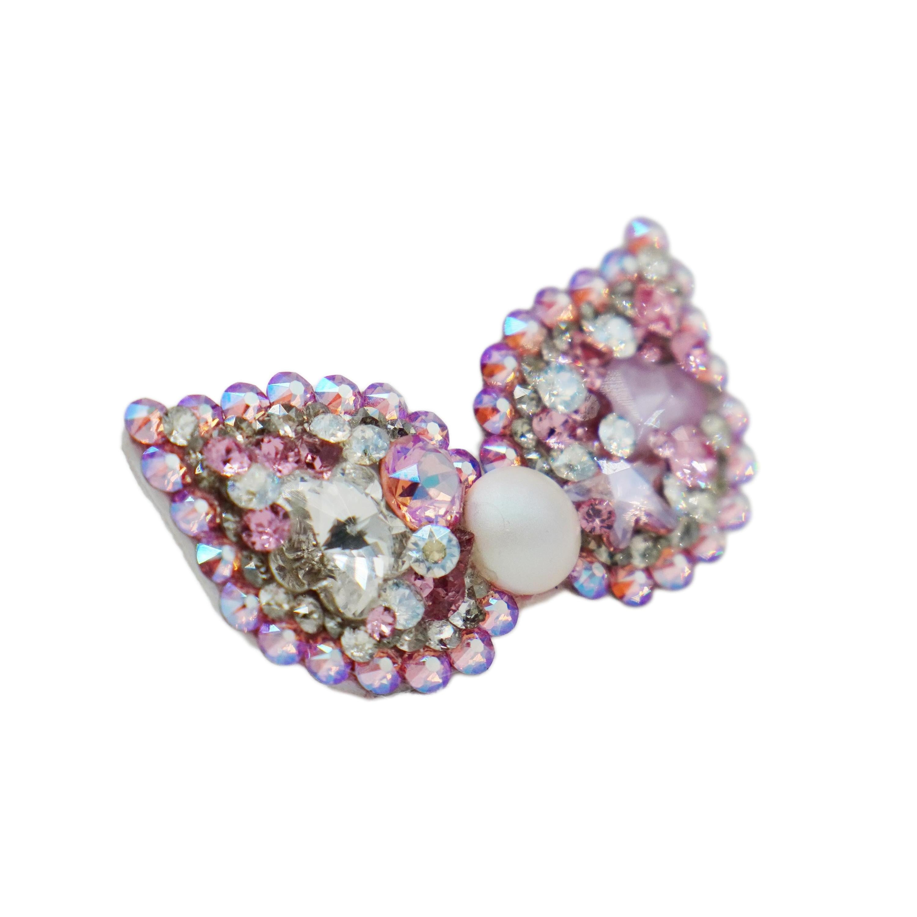 Lunapaw Plum Blossom Heart “Little Witch” Bow Luxe Crystal Top Clip TP12