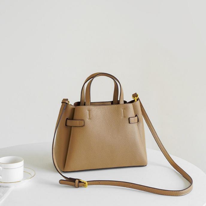 Lychee-Grain Belted Top Handle Bag CJ40