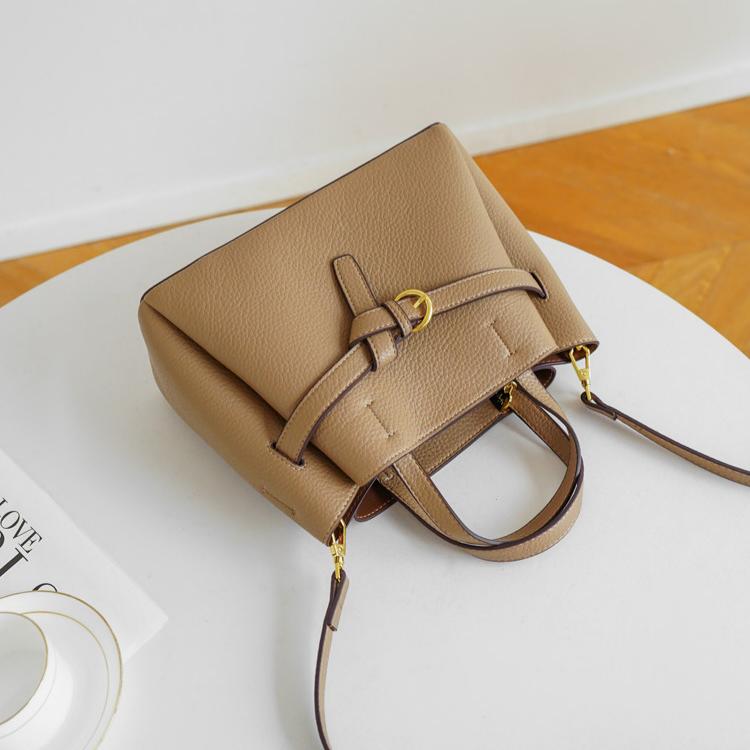 Lychee-Grain Belted Top Handle Bag CJ40