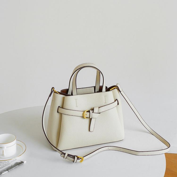 Lychee-Grain Belted Top Handle Bag CJ40