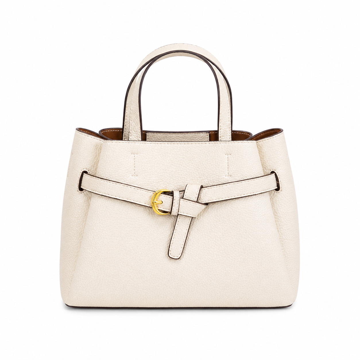 Lychee-Grain Belted Top Handle Bag CJ40
