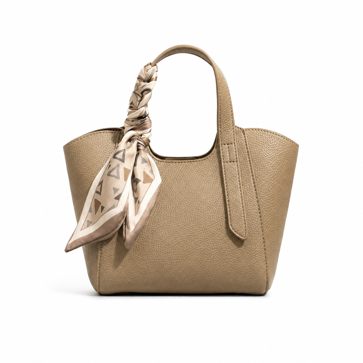 Maëlle Silk-Scarf Leather Mini Tote MT21