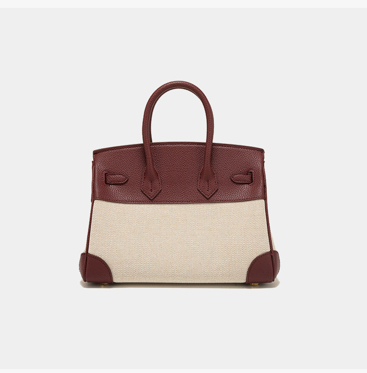 Margaux Canvas-Panel Top Handle Bag TW25