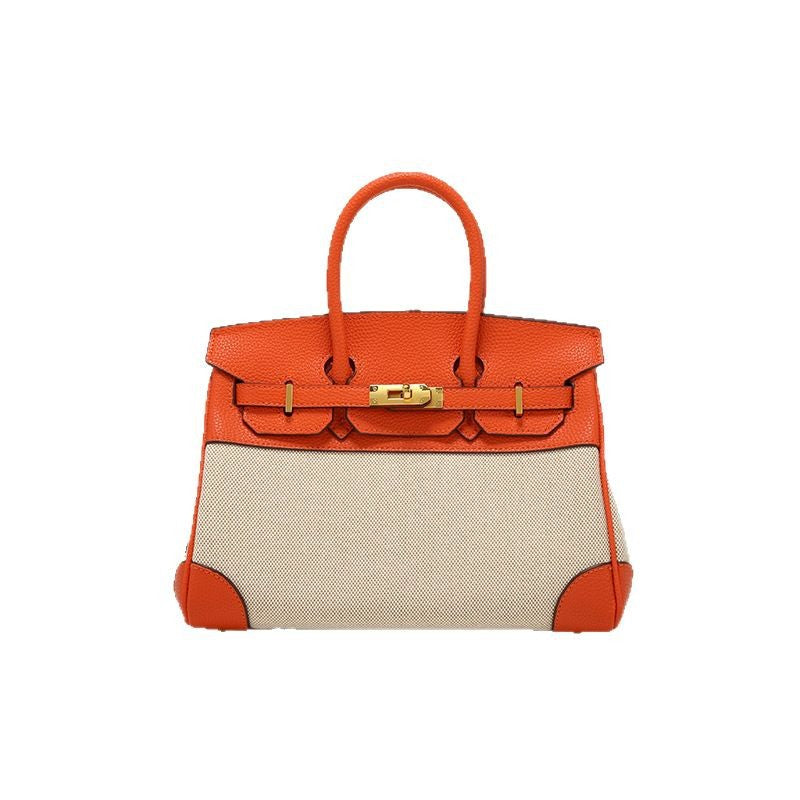 Margaux Canvas-Panel Top Handle Bag TW25