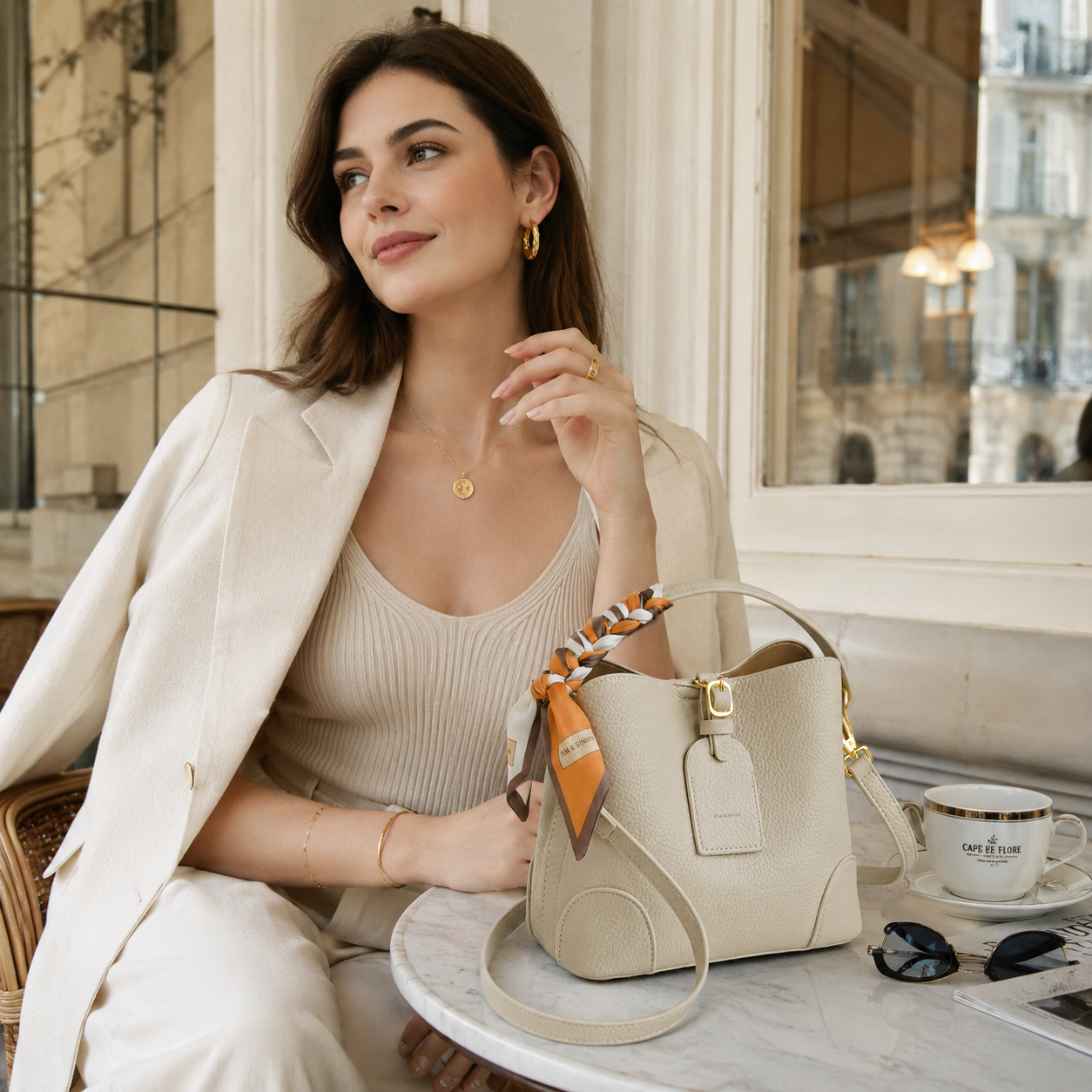 Marielle Pebbled Bucket Bag CJ304