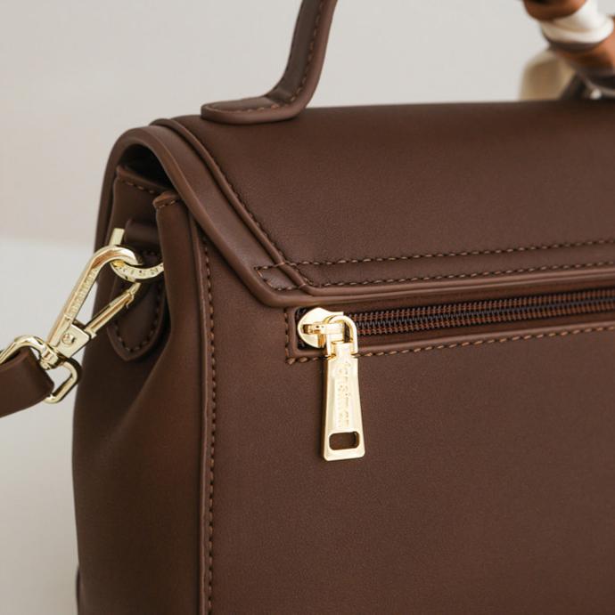 Nappa-Grain Flap Shoulder Bag CJ113