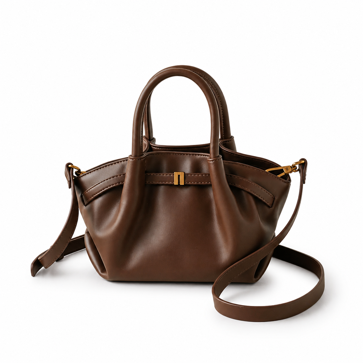 Nappa-Grain Structured Bucket Bag CJ312