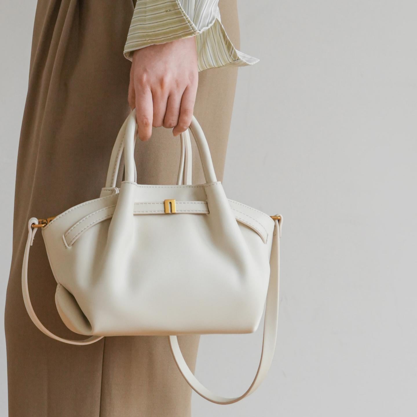 Nappa-Grain Structured Bucket Bag CJ312