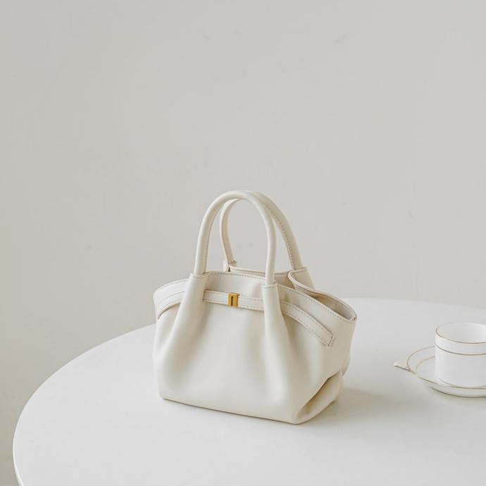 Nappa-Grain Structured Bucket Bag CJ312