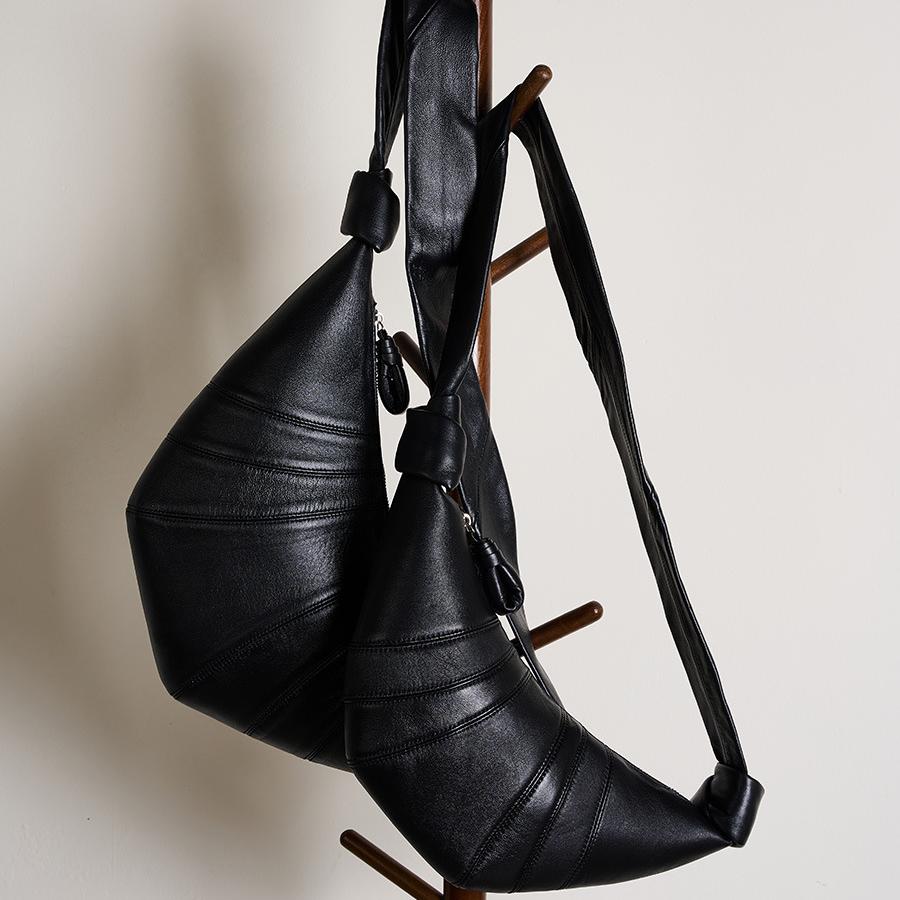 Noëlle Soft Lambskin Crescent Shoulder Bag NC42