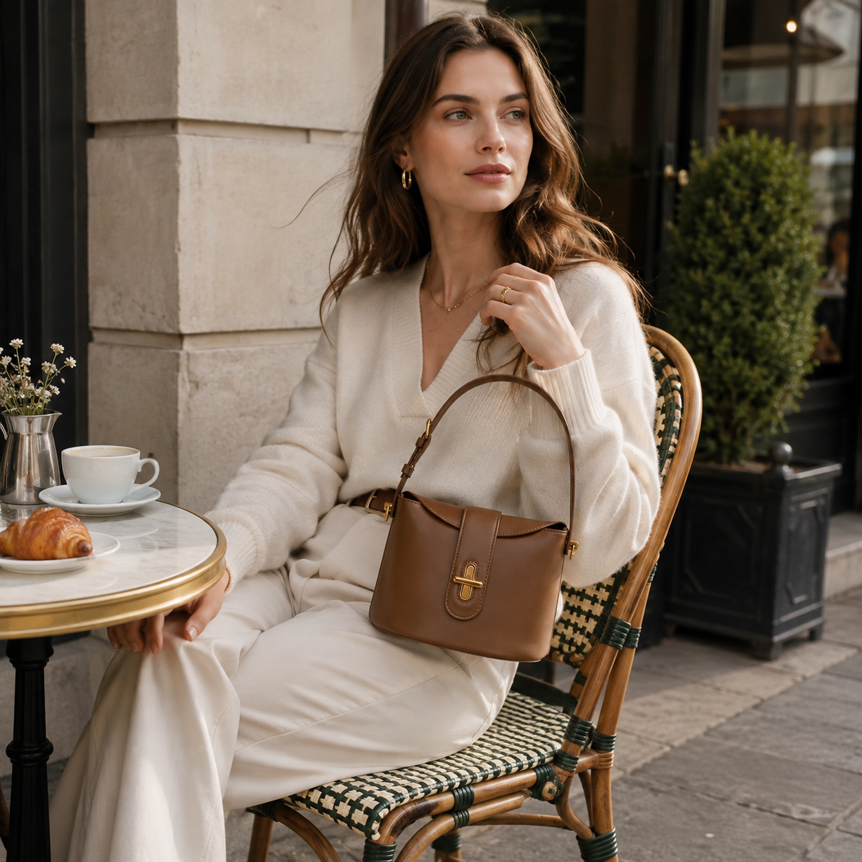 Noelle Soft Leather Shoulder Bag NB46