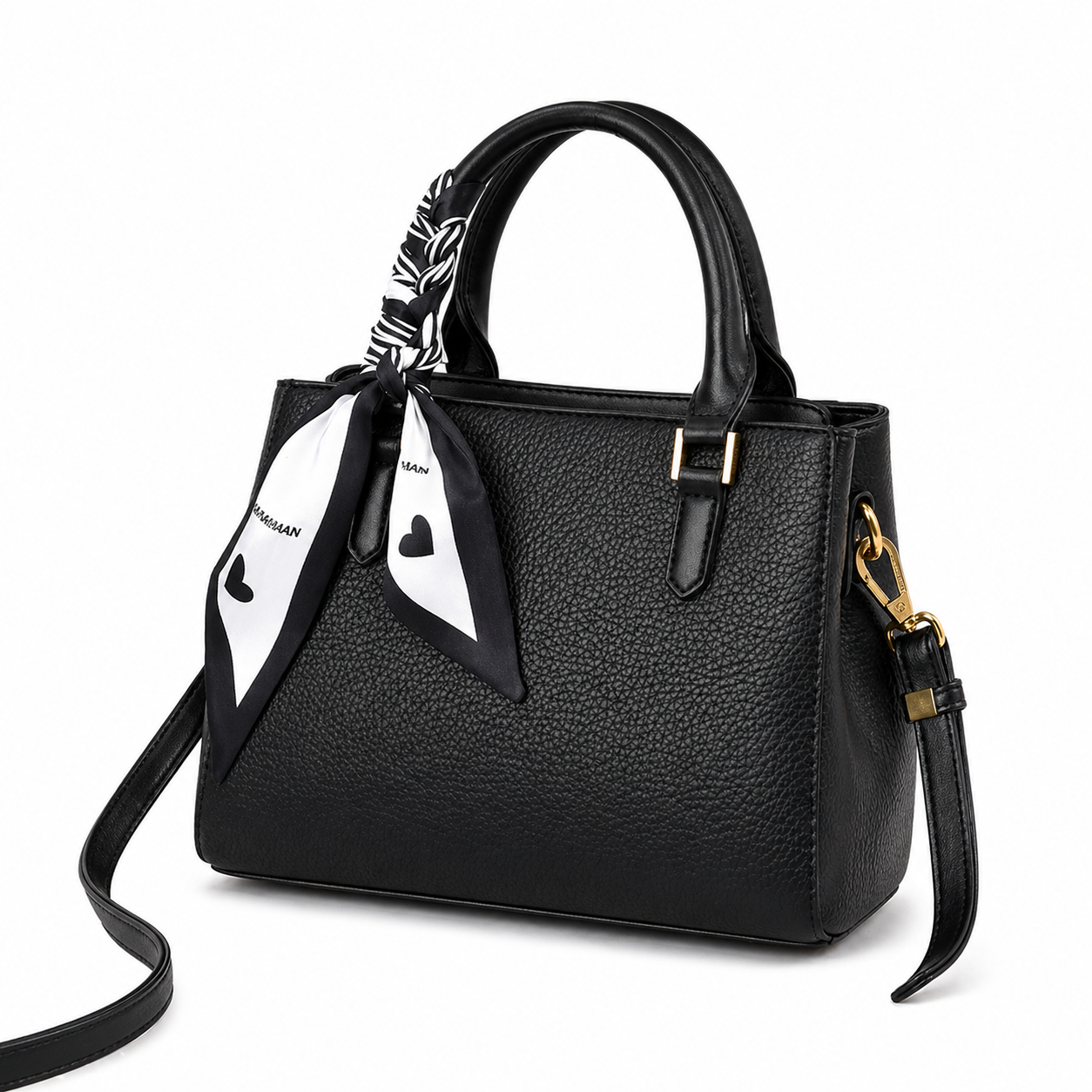 Celeste Pebbled Leather Mini Boston Bag with Adjustable Strap CJ351