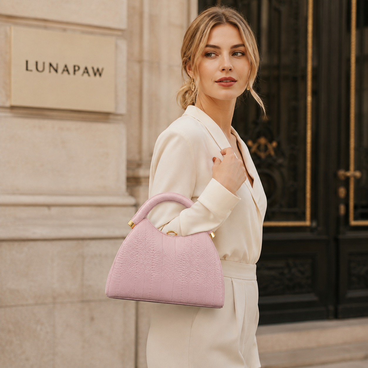 Rosalie Textured Leather Top Handle Bag CR72