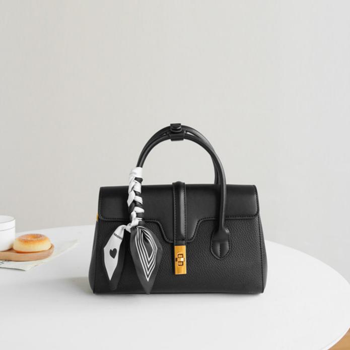Sculpted Soft-Grain Top Handle Bag TY106