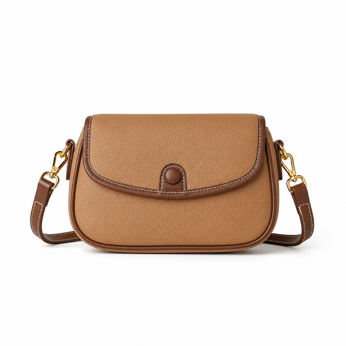 Séraphine Contrast-Trim Vegan Leather Shoulder Bag SV22
