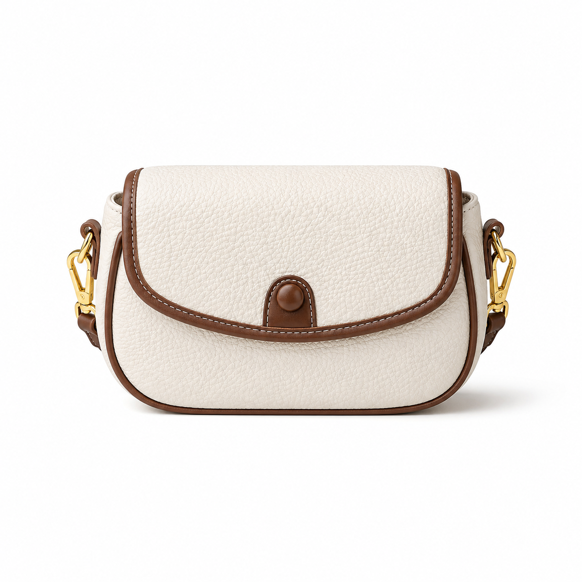 Séraphine Contrast-Trim Vegan Leather Shoulder Bag SV22
