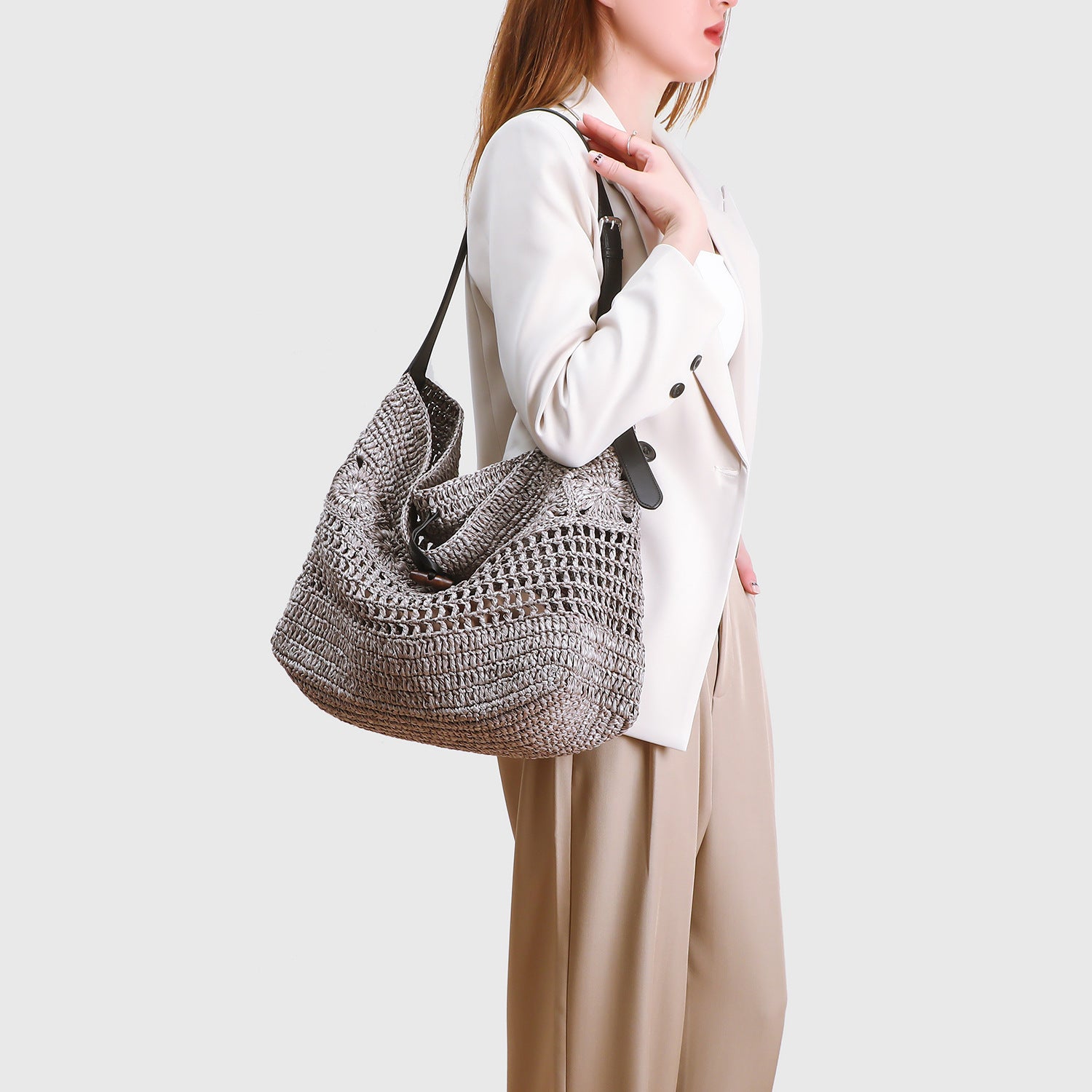Solana Woven Hobo Shoulder Bag CT56