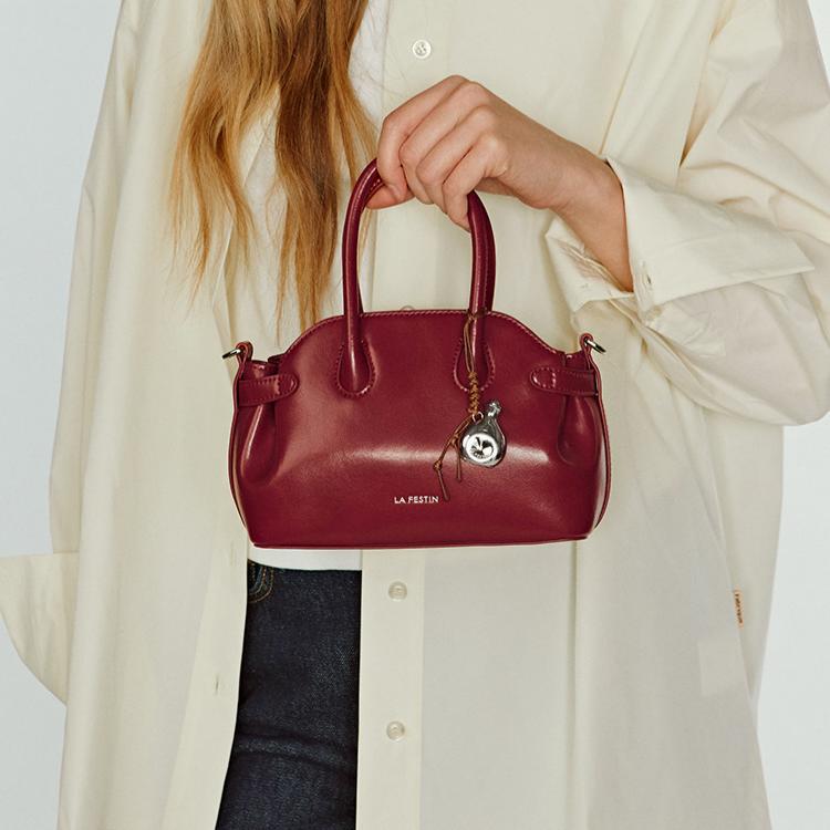 Vintage Suede Leather Mini Boston Bag DW30