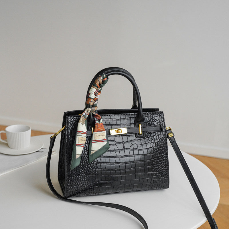 Vivienne Croc-Embossed Structured Tote CJ54
