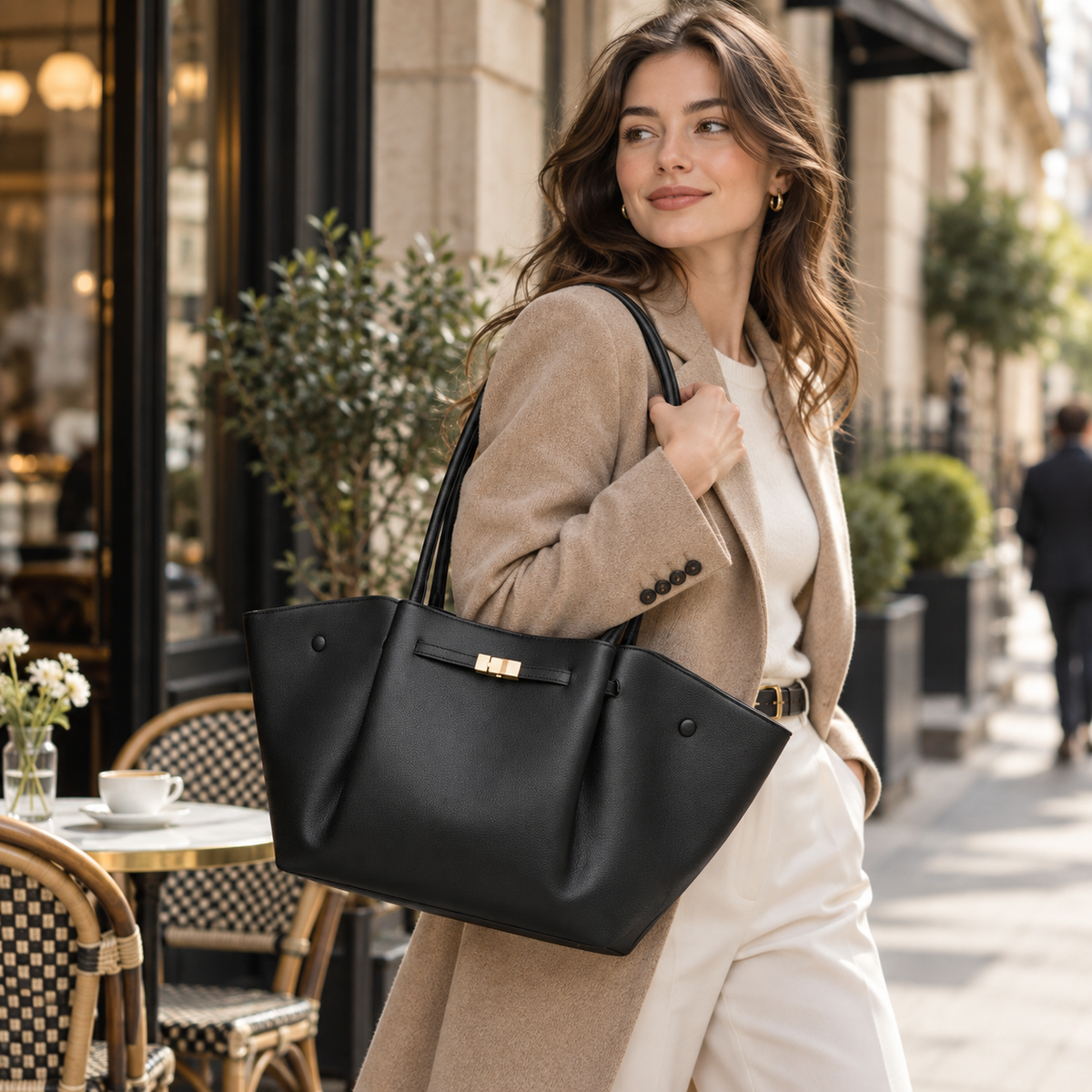 Vivienne Full-Grain Leather Large Tote Bag LT57