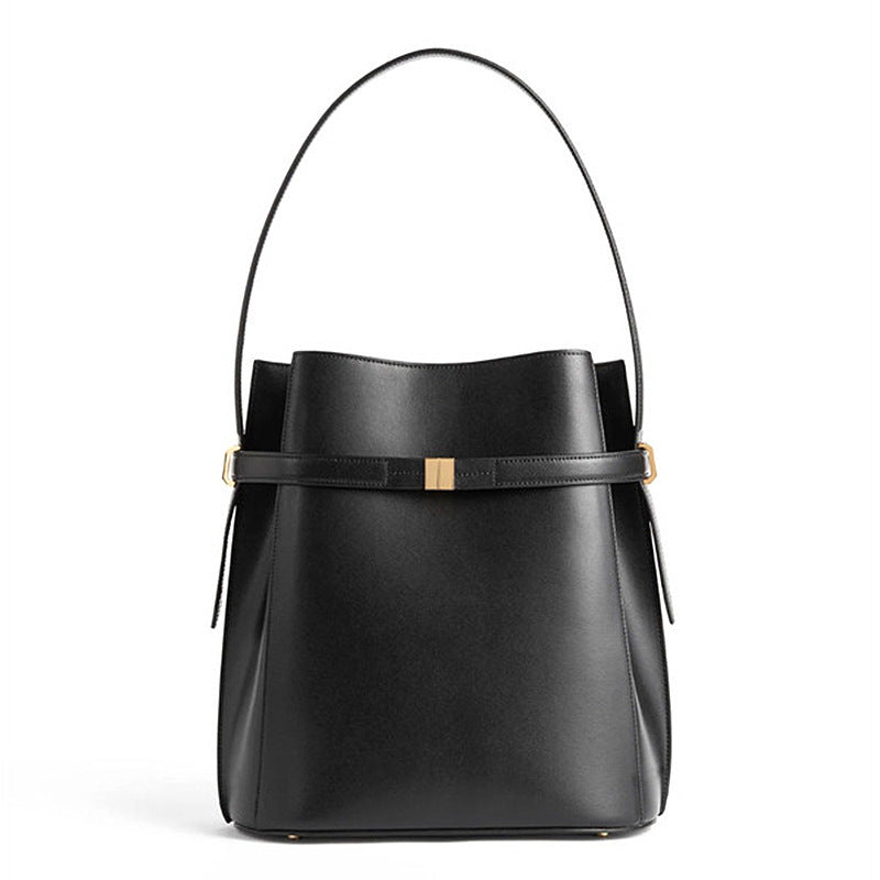 Vivienne Leather Bucket Tote Bag BK42