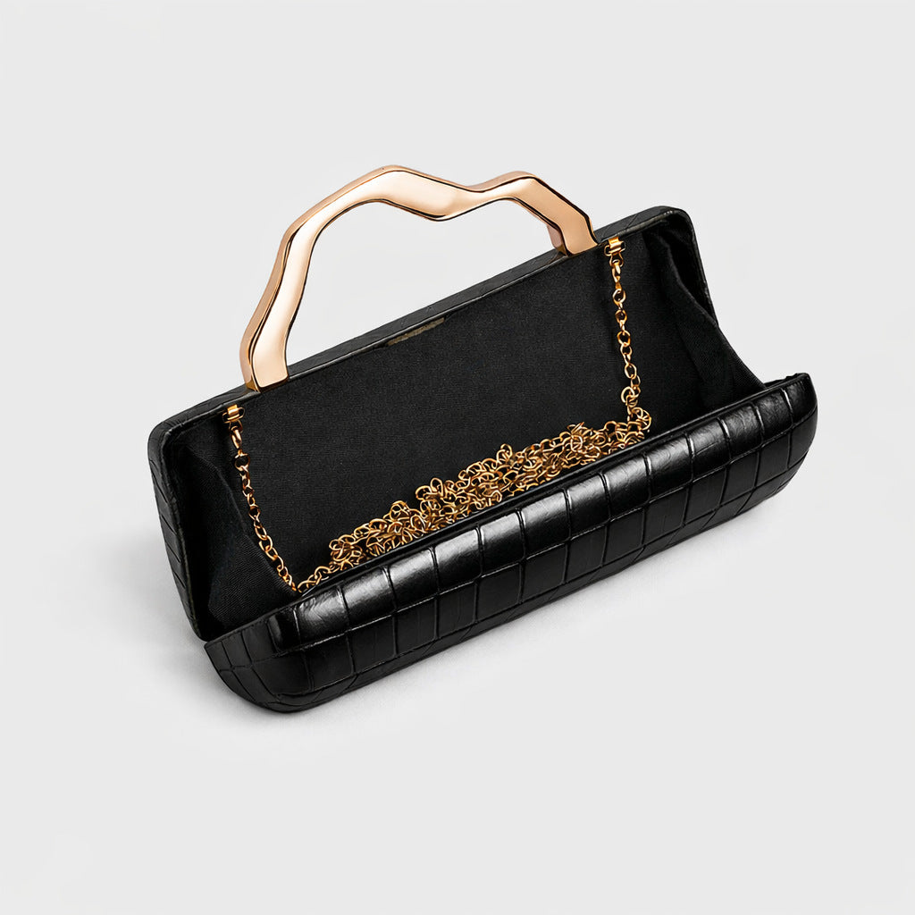 Éveline Croc-Embossed Evening Top Handle Bag EV25