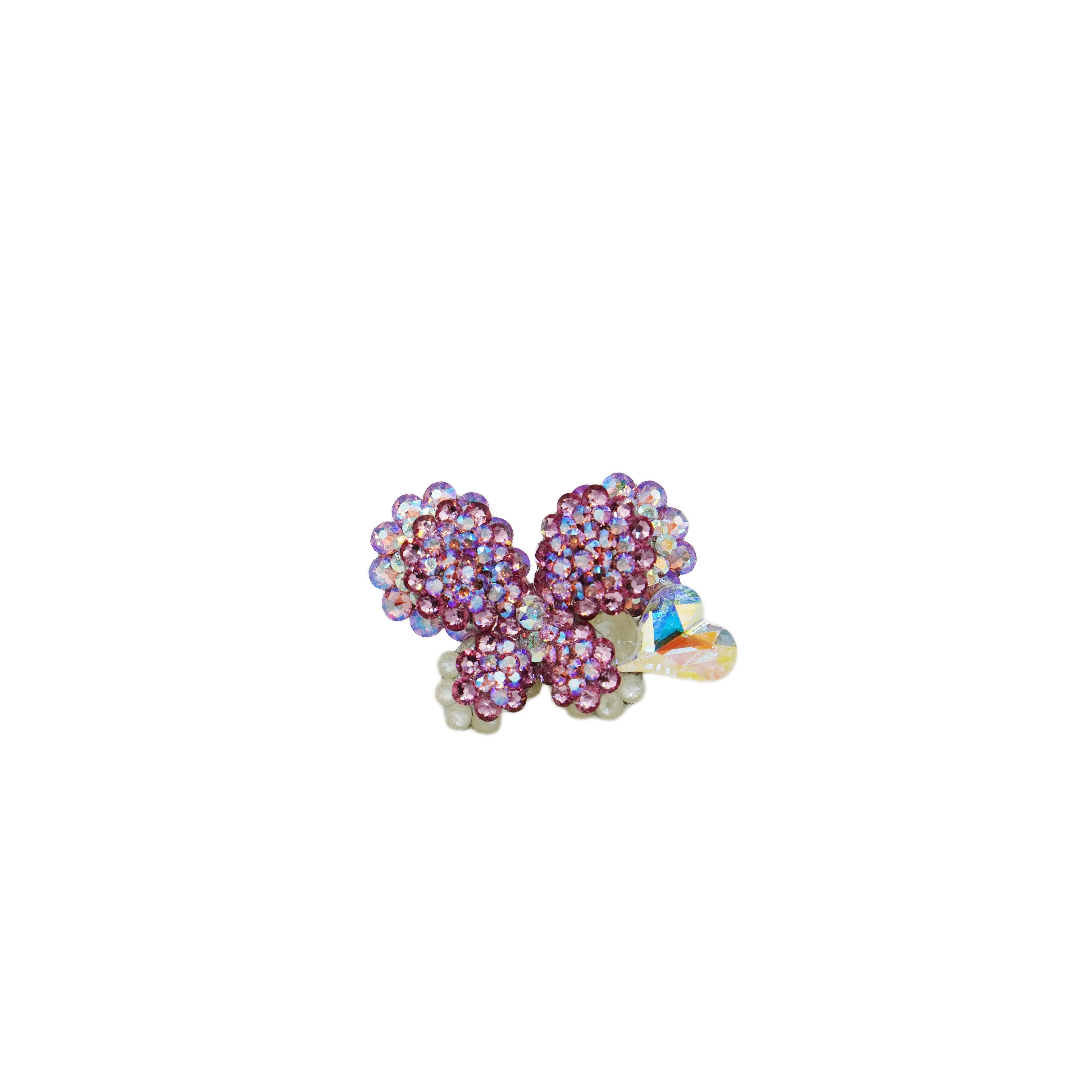 Lunapaw 3D Double-Layer Heart & Butterfly Luxe Crystal Top Clip TP13
