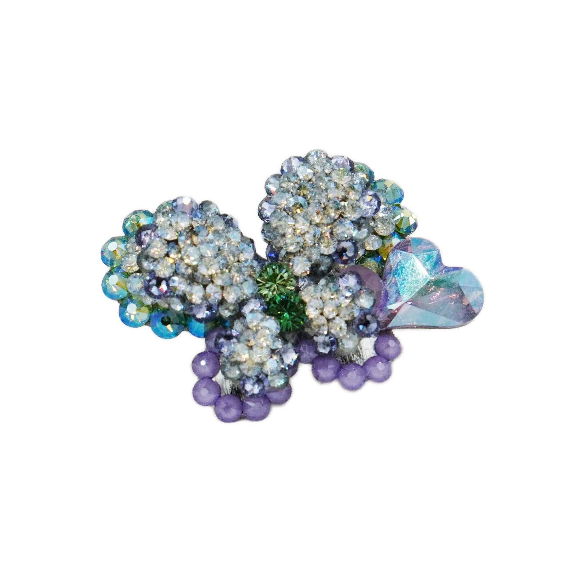 Lunapaw 3D Double-Layer Heart & Butterfly Luxe Crystal Top Clip TP13