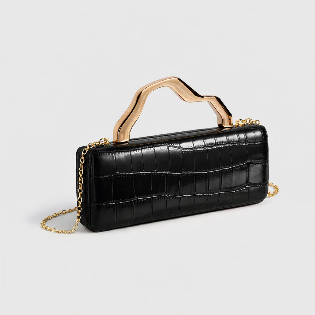 Éveline Croc-Embossed Evening Top Handle Bag EV25