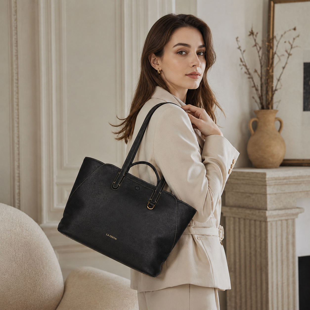 Aurelia Full-Grain Leather Tote Bag TG22