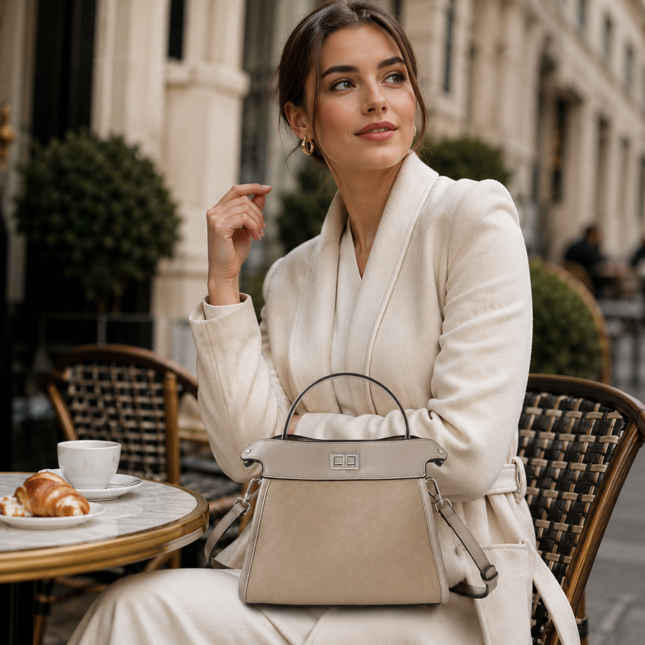 Aurelia Ivory Top Handle Bag MZ341