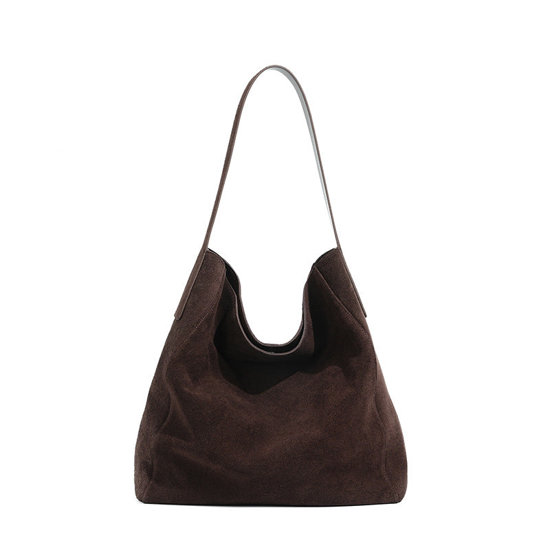 Aveline Brown Suede Hobo Tote Bag HB35