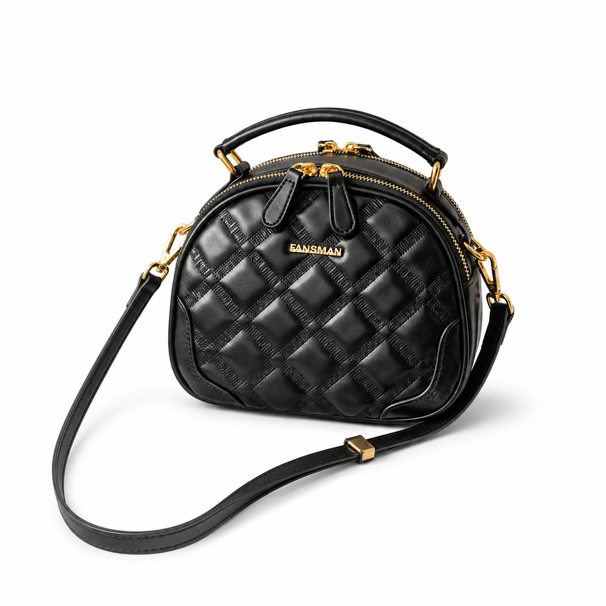 Aveline Woven-Panel Leather Crossbody Bag AV18