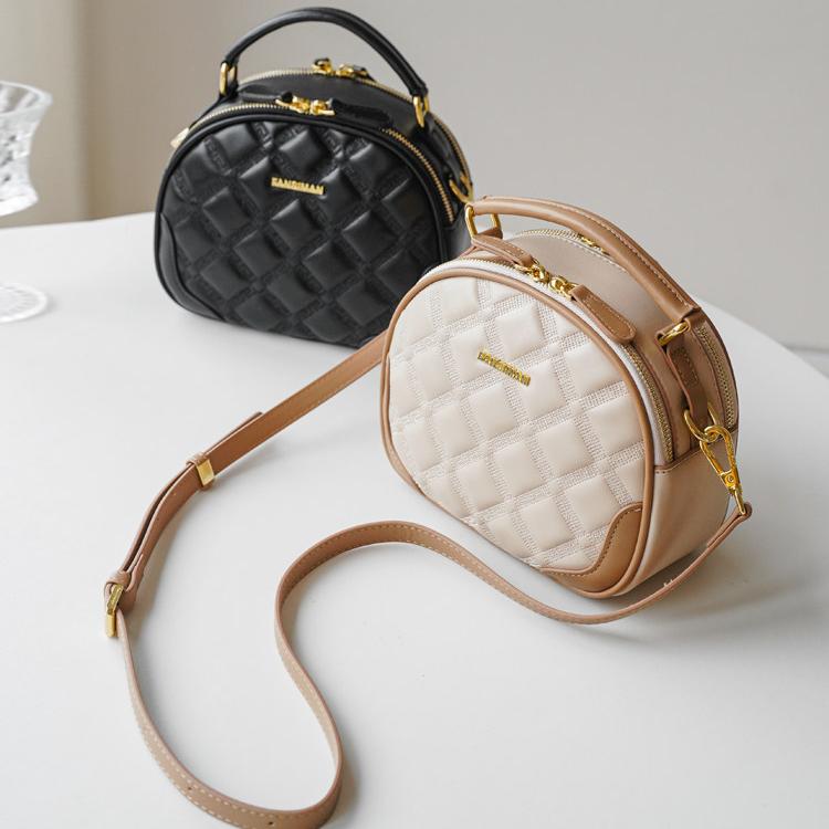 Aveline Woven-Panel Leather Crossbody Bag AV18