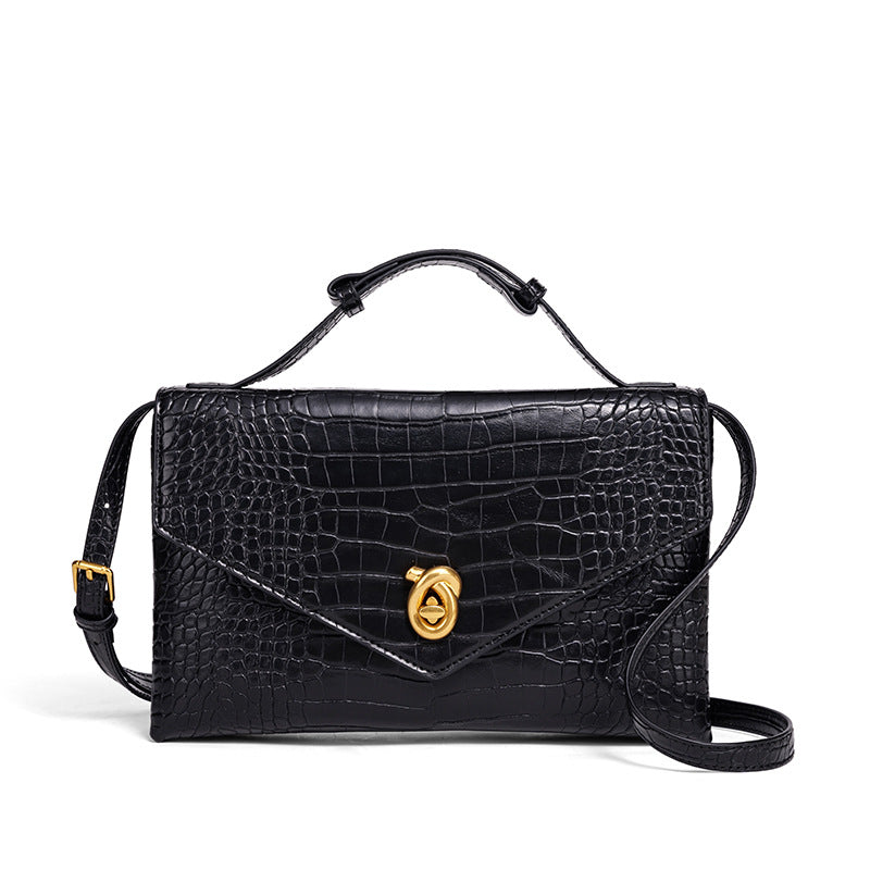 Camille Croc-Embossed Top Handle Bag TR80