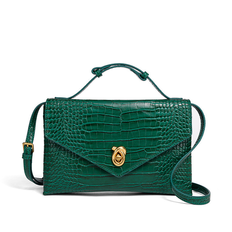 Camille Croc-Embossed Top Handle Bag TR80