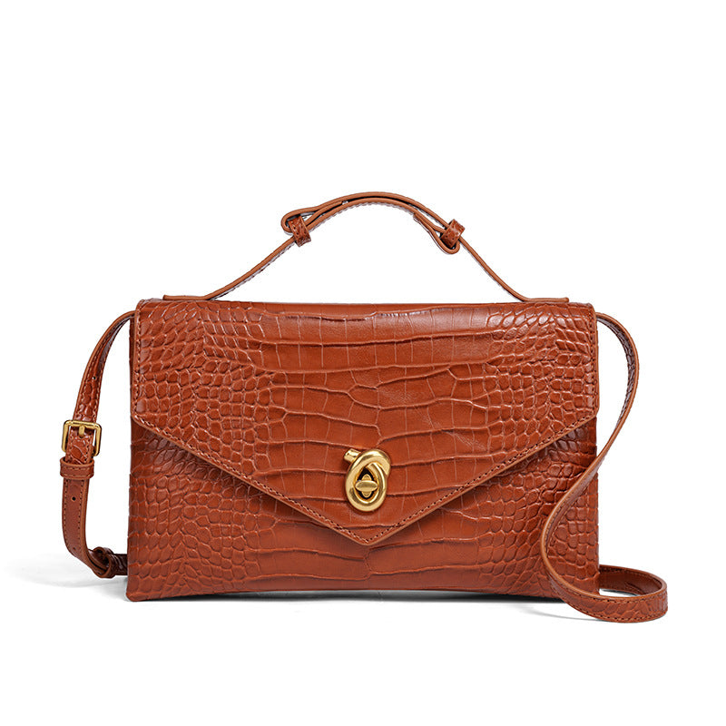 Camille Croc-Embossed Top Handle Bag TR80