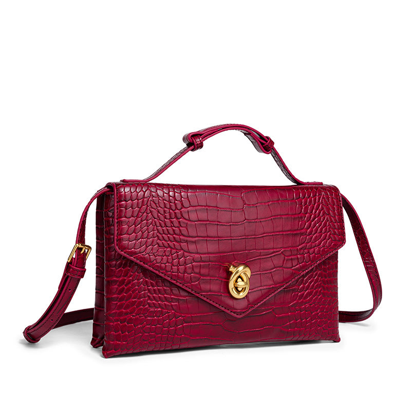 Camille Croc-Embossed Top Handle Bag TR80