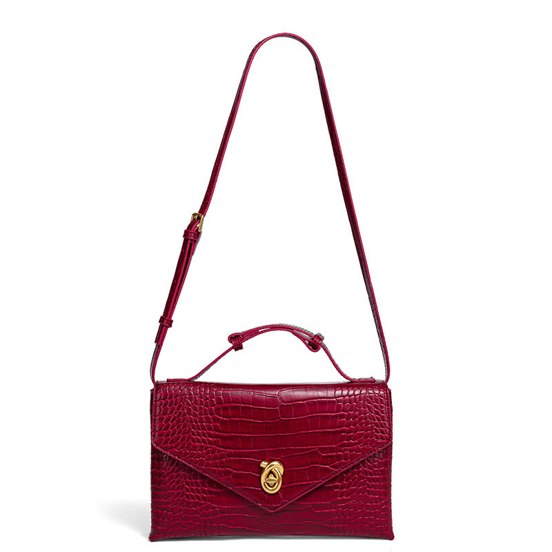 Camille Croc-Embossed Top Handle Bag TR80