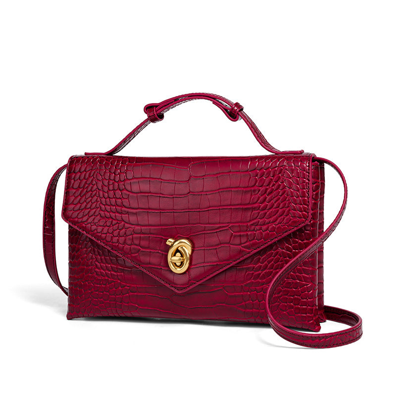 Camille Croc-Embossed Top Handle Bag TR80